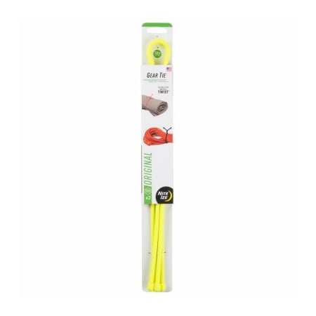 Nite Ize Gear Tie, 32 in L, Yellow, Rubber, Wire GT32-33-2R3